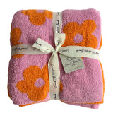 Local Beach - Daisy Luxe Home Blanket - Bubble Gum/Orange