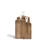 Montes Doggett - Acacia Rectangle Cutting Board with White Handle - Medium