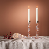 Orrefors - Carat Candlestick Silver Large - Set of 2