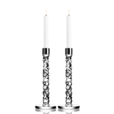 Orrefors - Carat Candlestick Silver Large - Set of 2