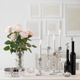 Orrefors - Carat Candlestick Silver Medium - Set of 2