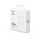Avolt - Cable 1 - Opal White / USB-C to Lightning / 6.6 ft.
