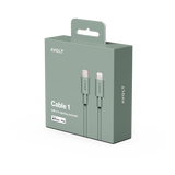 Avolt - Cable 1 - Oak Green / USB-C to Lightning / 6.6 ft.