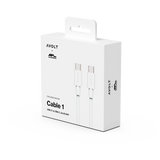 Avolt - Cable 1 - Opal White / USB-C to USB-C / 6.6 ft.