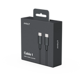 Avolt - Cable 1 - Stockholm Black - USB-C to USB-C / 6.6 ft.