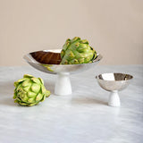 Anna New York - Coluna Fruit Bowl, Marble & Silver