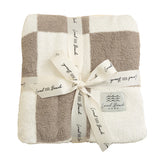 Local Beach - Checker Luxe Home Blanket - Taupe/Cream