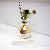 Anna New York - Coluna Dual Bud Vase, Marble & Gold