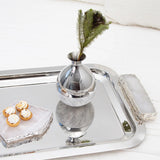 Anna New York - Coluna Dual Bud Vase, Marble & Silver
