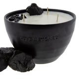 Love & Stones - Heal - Black Tourmaline Crystal Infused Medium Black Ceramic Candle