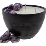 Love & Stones - Protection - Amethyst Crystal Infused Scented Medium Black Ceramic Candle