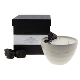 Love & Stones - Heal - White Tourmaline Crystal Infused Medium Black Ceramic Candle