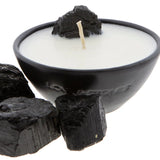 Love & Stones - Heal - Black Tourmaline Crystal Infused Mini Black Ceramic Candle