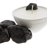 Love & Stones - Heal - White Tourmaline Crystal Infused Mini Black Ceramic Candle