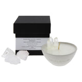 Love & Stones - Energy - Raw Crystal Pointer Crystal Infused Mini White Ceramic Candle