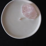 Love & Stones - Raw Dream - Rose Quartz Infused Scented Mini White Ceramic Candle