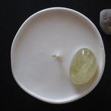 Love & Stones - Abundance - Citrine Crystal Infused Scented Mini White Ceramic Candle