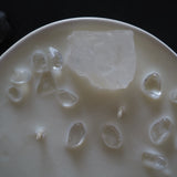 Love & Stones - Raw Energy - Crystal Quartz Infused Scented Medium White Ceramic Candle
