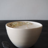 Love & Stones - Abundance - Citrine Crystal Infused Scented Medium White Ceramic Candle