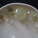 Love & Stones - Abundance - Citrine Crystal Infused Scented Medium White Ceramic Candle