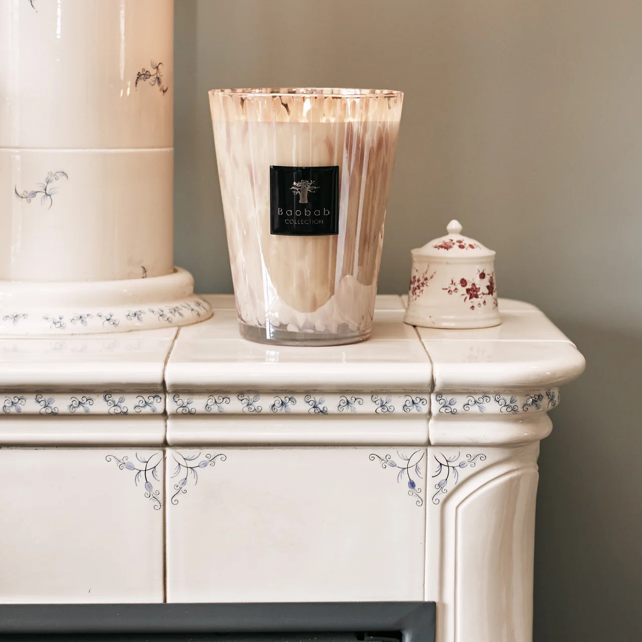 Baobab Collection Candles - Pearls White - 16cm