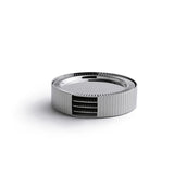 Anna New York - Striations Coasters in Holder, Silver, Set of 4