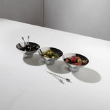 Anna New York - Striations Cocktail Picks in Holder, Silver, Set of 4