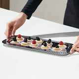 Anna New York - Striations Serving Tray Small Rectangle, Silver