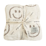 Local Beach - Smiley Luxe Home Blanket - Taupe/Cream