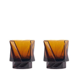 Max ID Glassware - “THE SEXTON” GHOST TUMBLER PAIR - Dark Amber