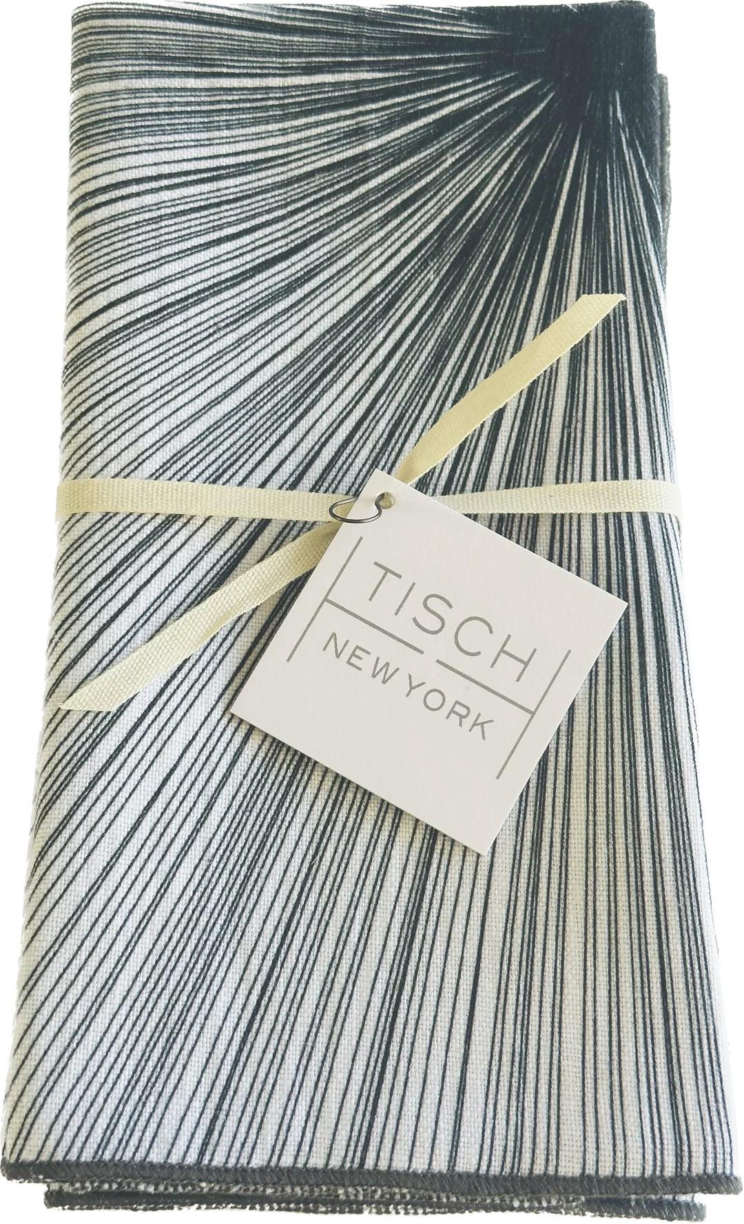 Tisch New York - White Linen - LINES - Black - Napkin - Set of 4