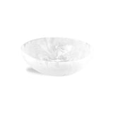 Nashi Home Medium Round Wave Bowl, White Swirl