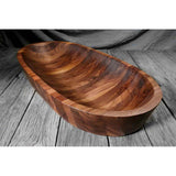 The Wooden Palate - Large Hand Carved Oval Bowl in Walnut. 11 x 22"