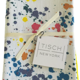 Tisch New York - White Linen - RAINBOW SPLATTER - Multi - Napkin - Set of 4