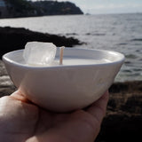 Love & Stones - Raw Energy - Crystal Quartz Infused Scented Mini White Ceramic Candle