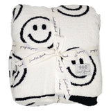 Local Beach - Smiley Luxe Home Blanket - Black/Cream