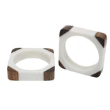 Von Gern Home - Quatro Napkin Rings White, Set of 4