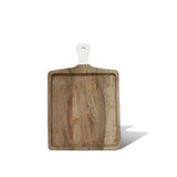 Montes Doggett - Acacia Square Cutting Board, White Handle